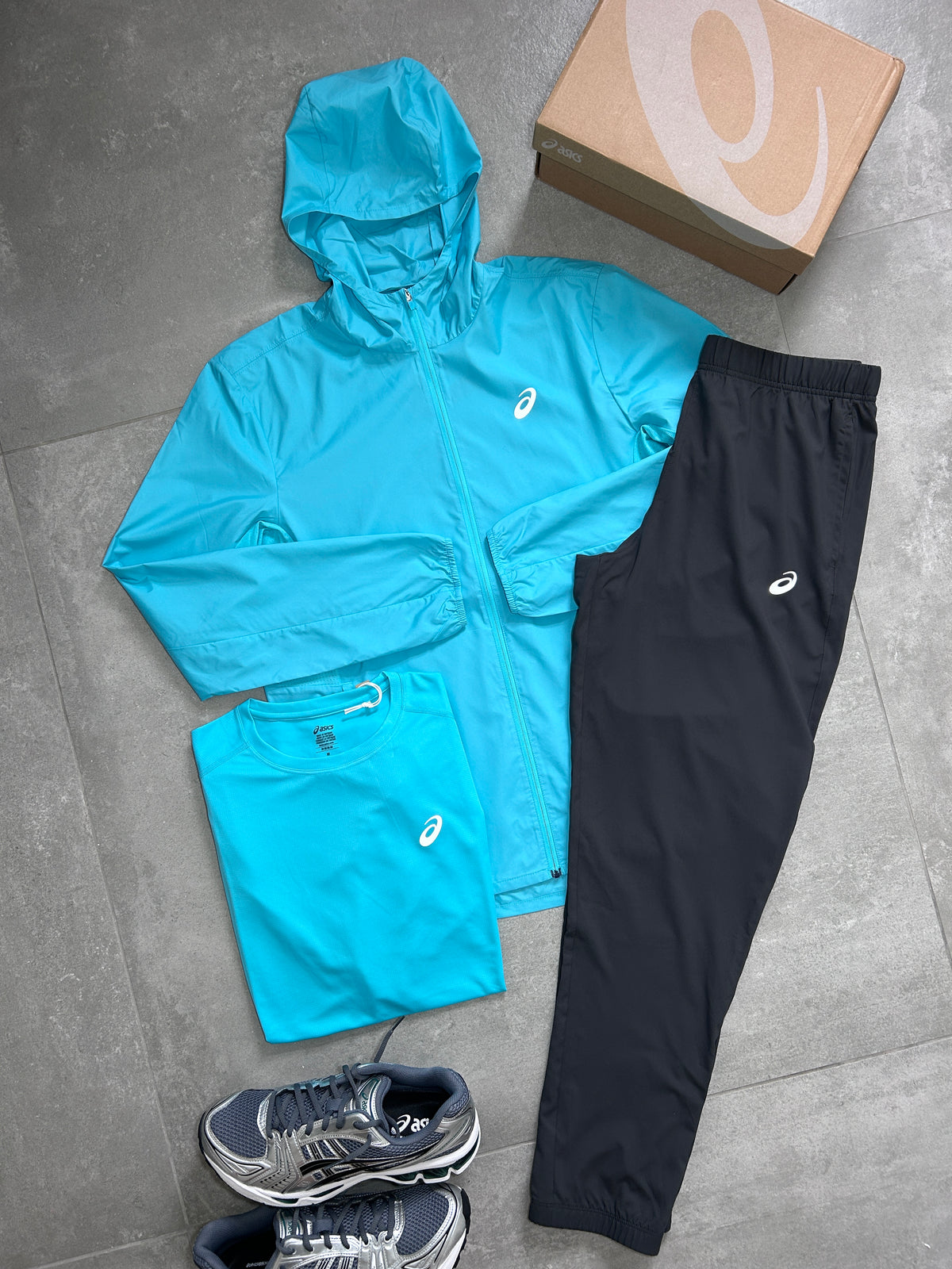 ASICS 3 PIECE AQUA BLUE SET