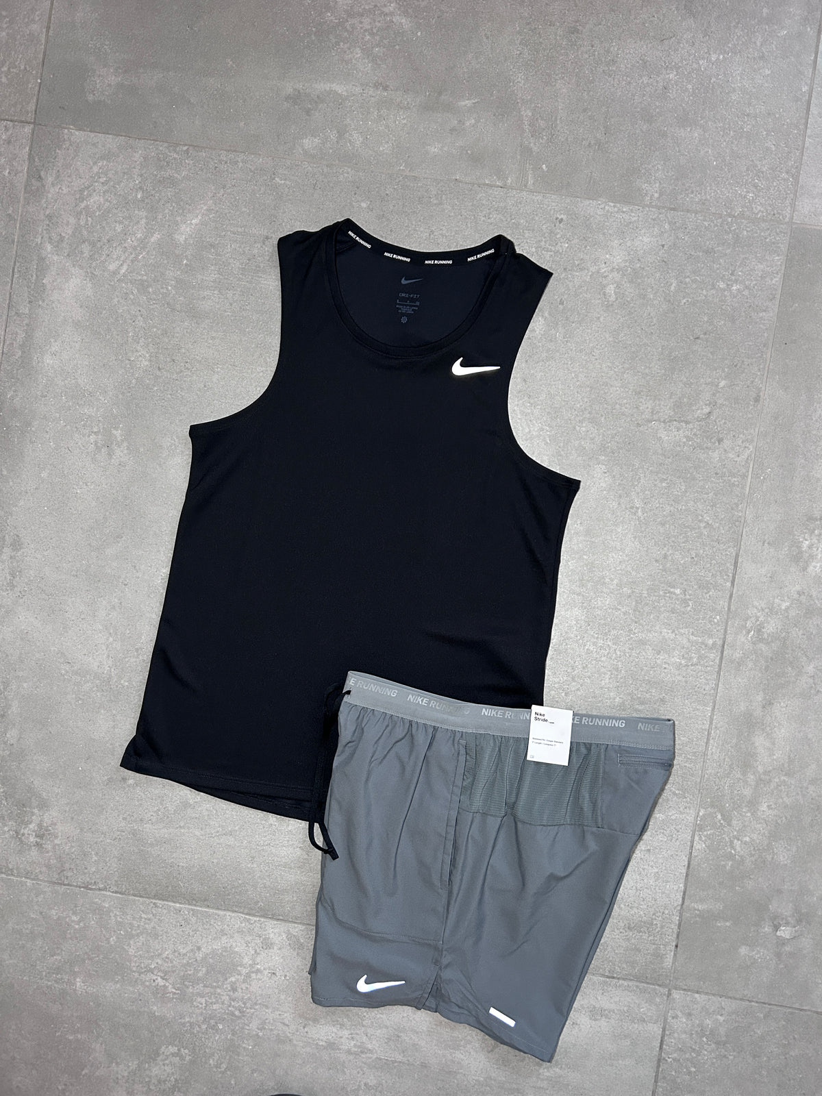 NIKE MILER VEST SET BLACK/GREY