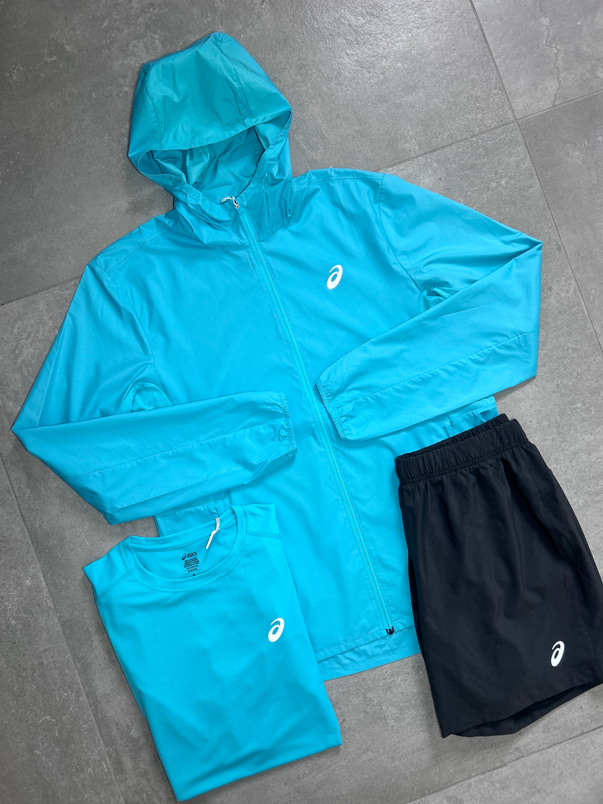 ASICS 3 PIECE SET AQUA BLUE