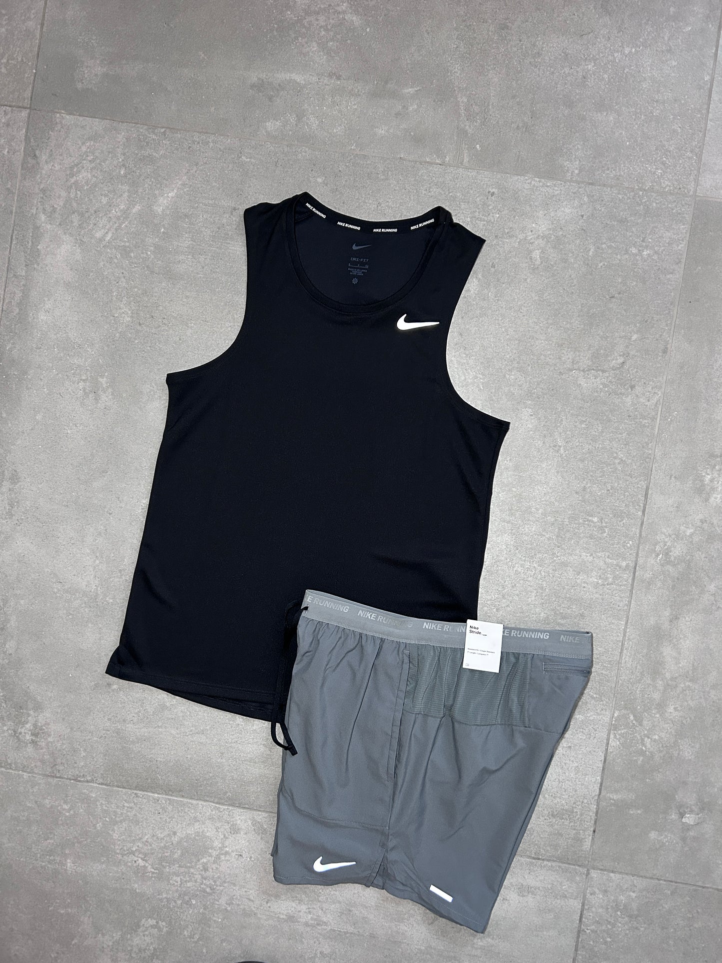 NIKE MILER VEST SET BLACK/GREY
