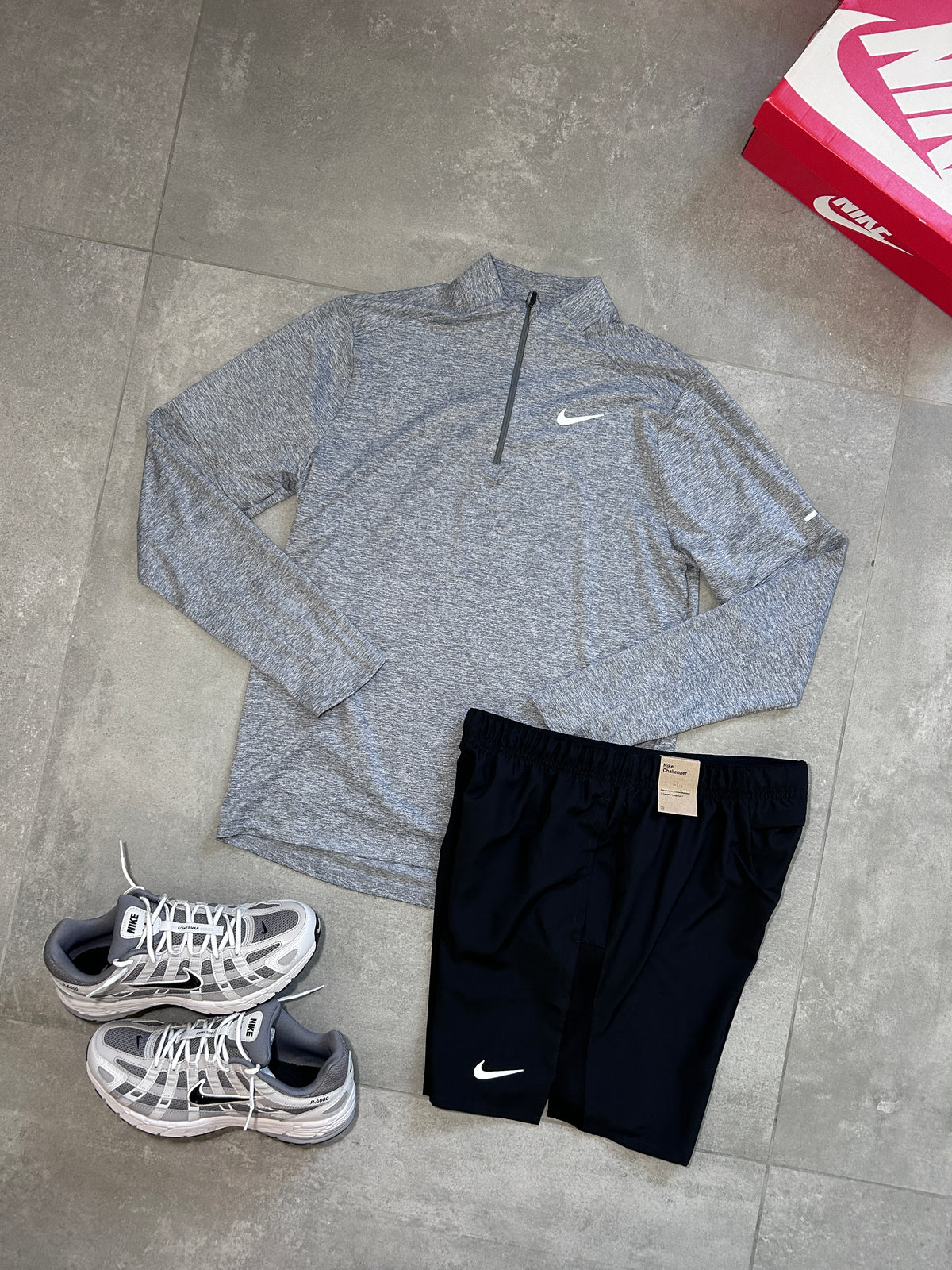 NIKE HALF ZIP SET GREY/BLACK
