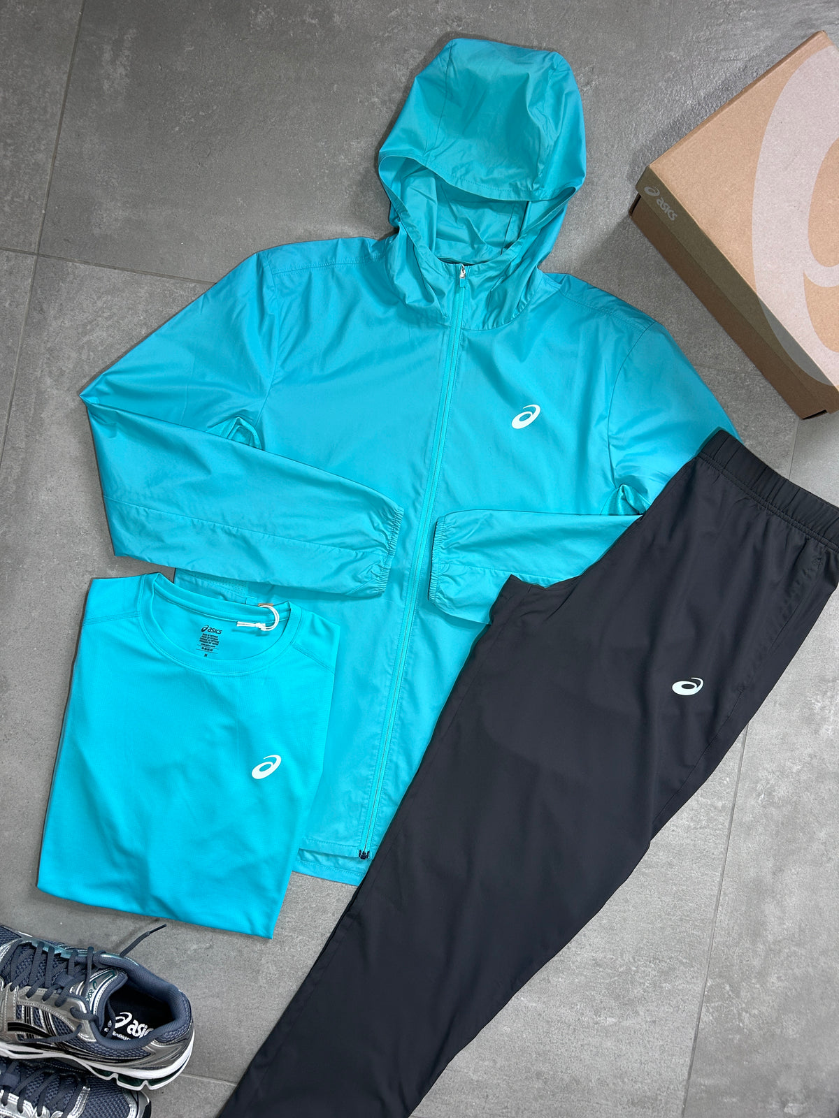ASICS 3 PIECE AQUA BLUE SET