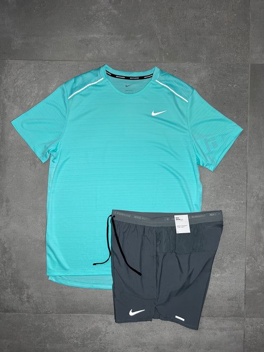 NIKE MILER SET HYPER TURQUOISE + NIKE FLEX STRIDE SHORTS 7INCH