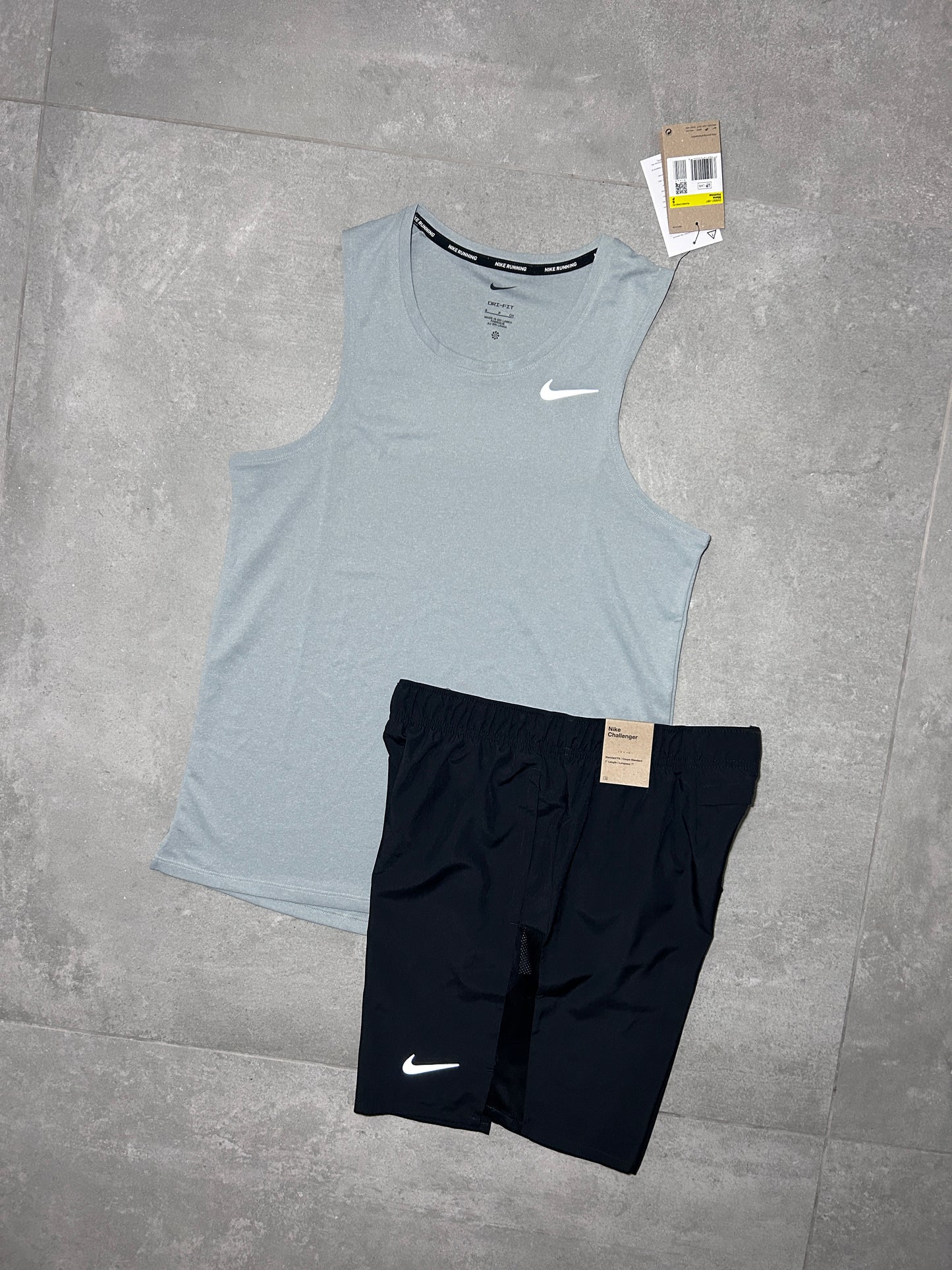 NIKE MILER VEST SET GREY/BLACK