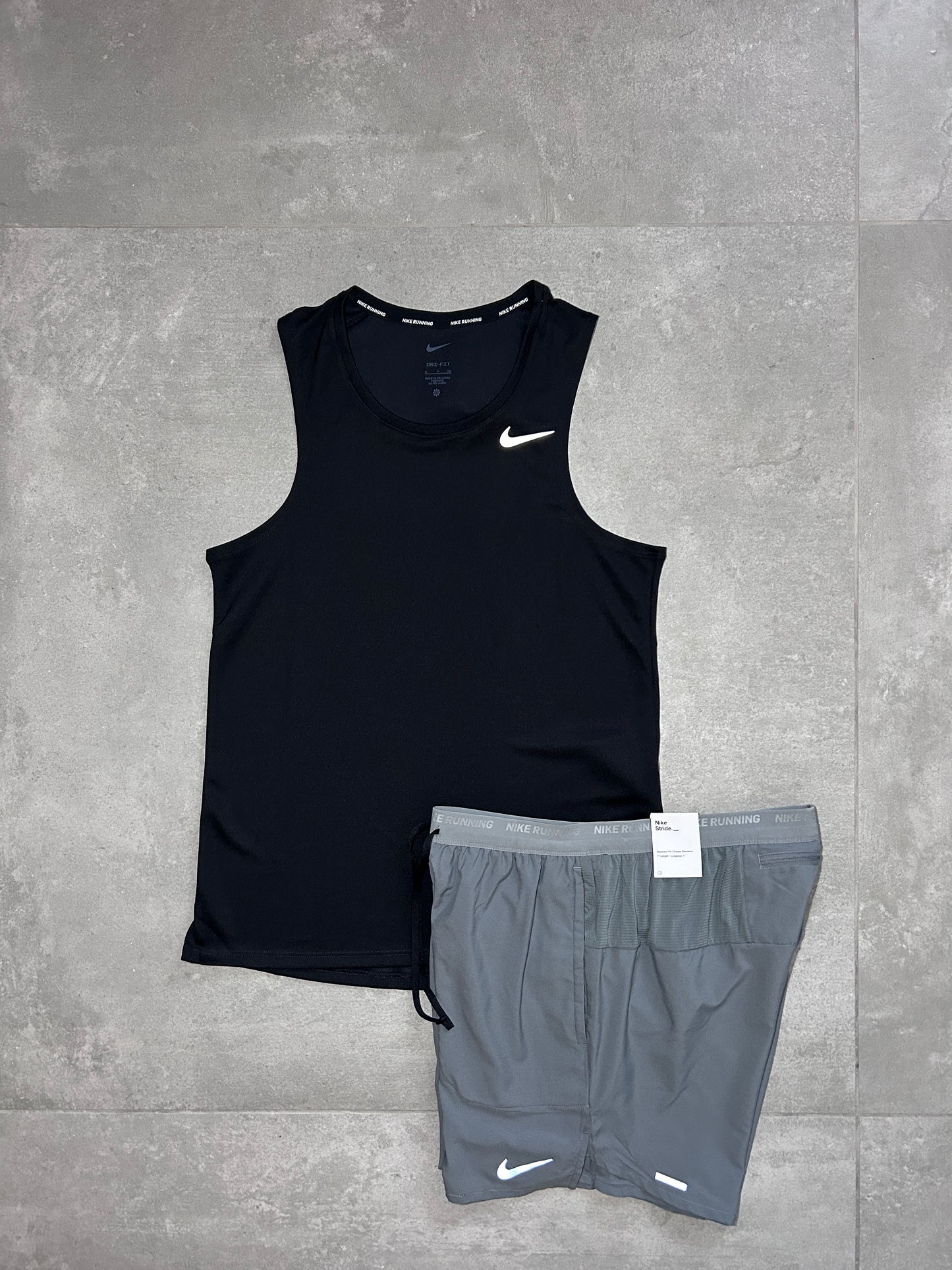 NIKE MILER VEST SET BLACK/GREY