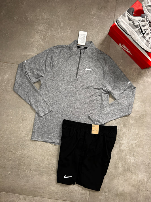 Nike Element 1/4 Zip Grey & Black Challenger Shorts SET