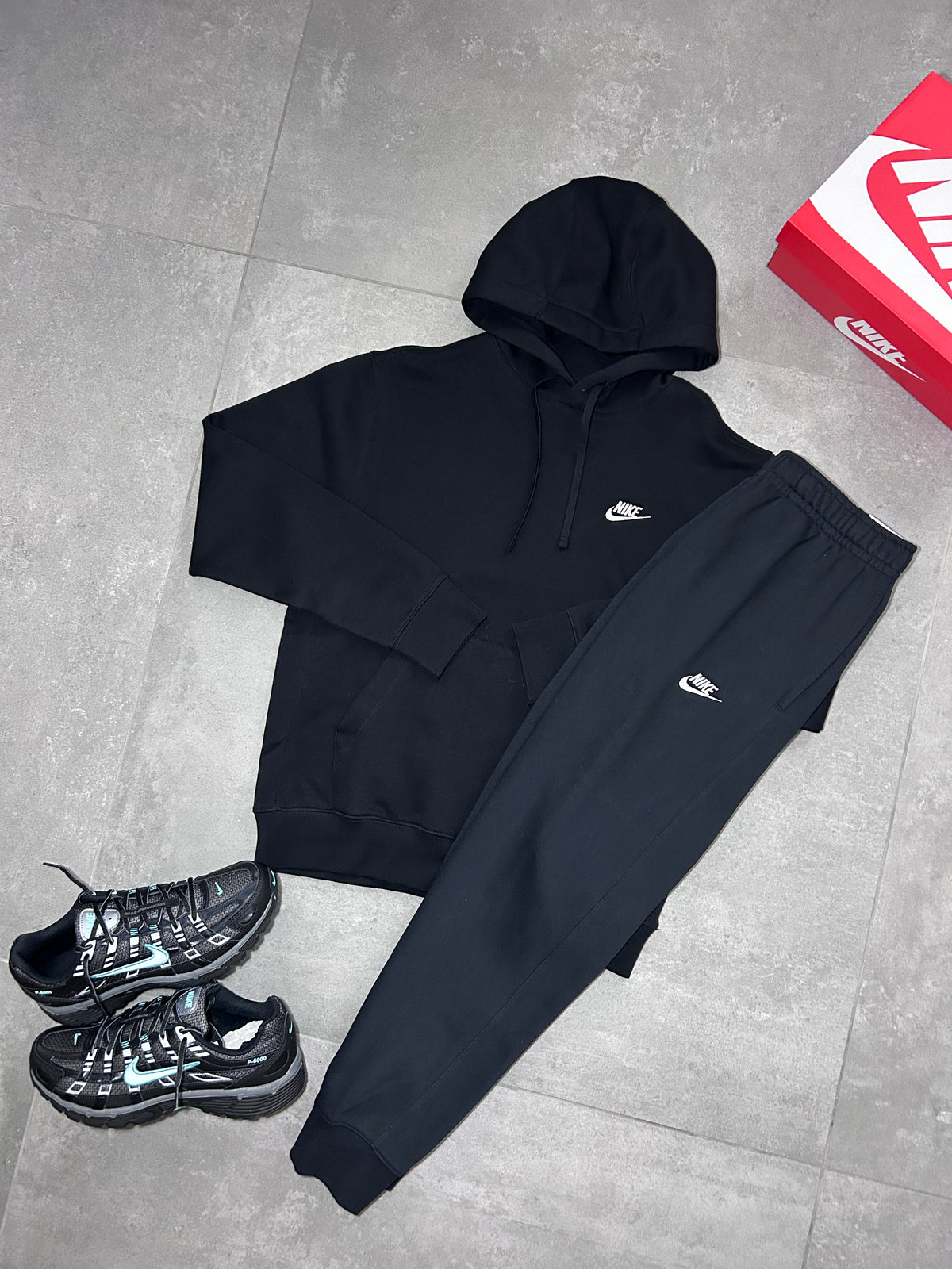 NIKE CLUB FLEECE TRACKSUIT SET BLACK