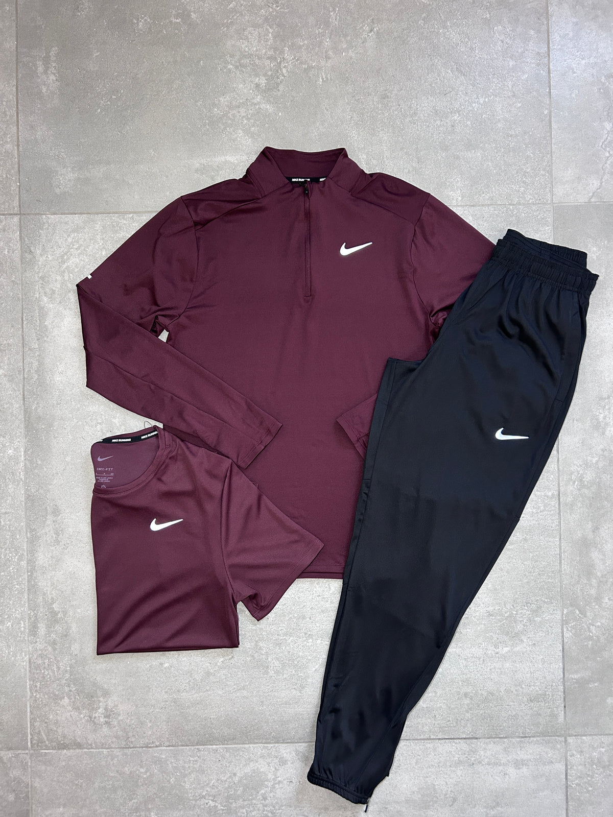 NIKE BURGUNDY 3 PIECE SET
